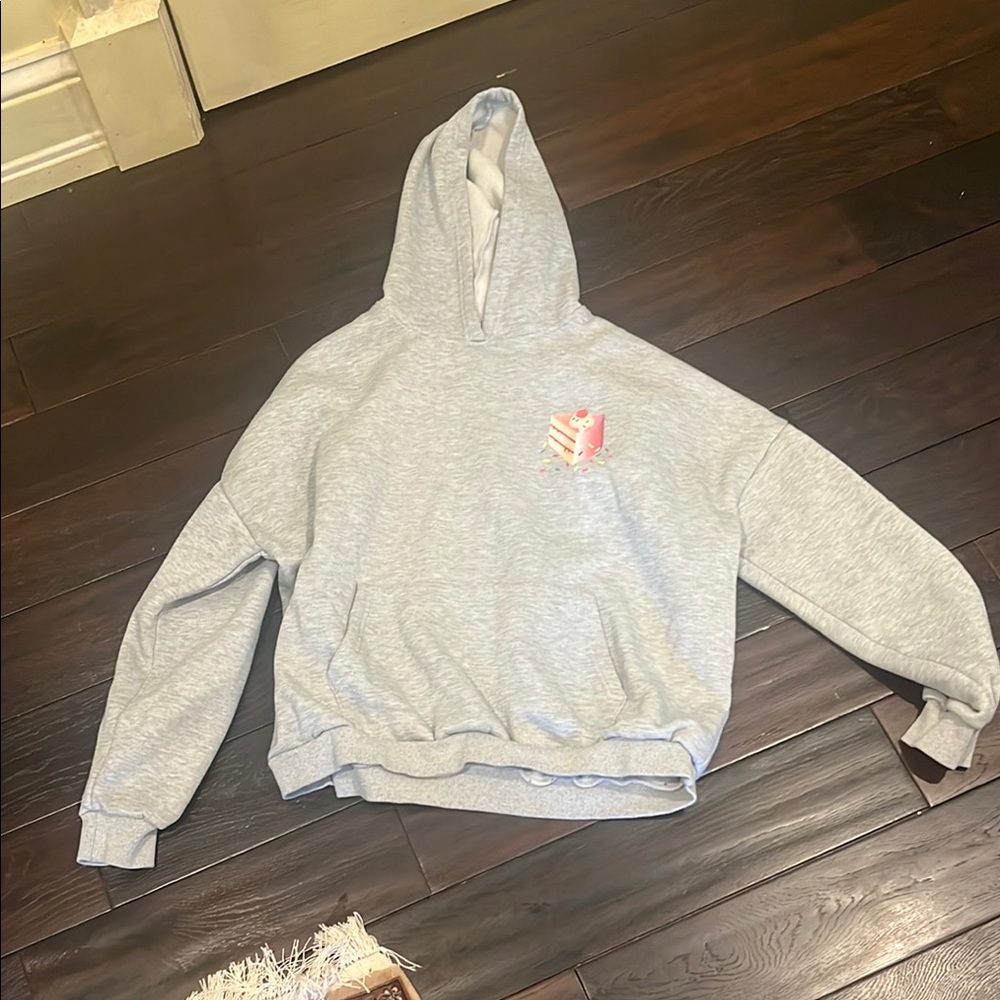 Adika Gray Sweater With Hood And Soft Finish Nwot